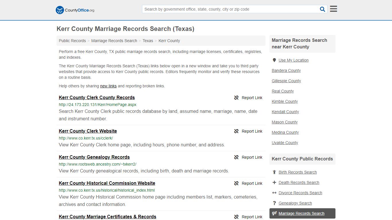 Marriage Records Search - Kerr County, TX (Marriage ...